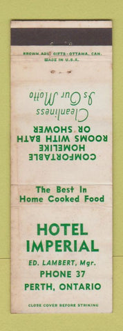 Matchbook Cover - Hotel Imperial Perth ON WEAR