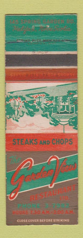 Matchbook Cover - Garden View Restaurant Halifax NS