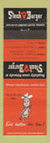 Matchbook Cover - Steak Burger Restaurants Toronto London ON Buffalo NY