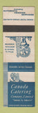 Matchbook Cover - Canada Catering Toronto Montreal Edmonton Vending
