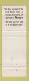 Matchbook Cover - Murray's Restaurants Montreal Toronto Ottawa Halifax WEAR