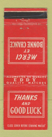 Matchbook Cover - Eddy Matches Thanks and Good Luck Canada