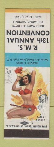 Matchbook Cover - RMS Convention 1953 Richmond VA pinup