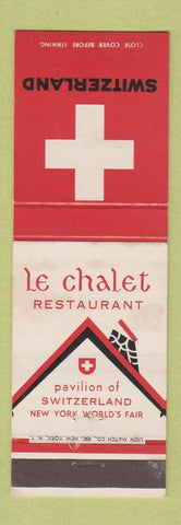 Matchbook Cover - Le Chalet Restaurant 1964 New York World's Fair Switzerland