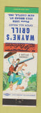 Matchbook Cover - Wayne's Grill New Castle IN hillbilly