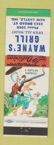 Matchbook Cover - Wayne's Grill New Castle IN hillbilly