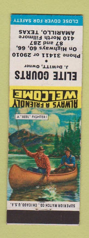 Matchbook Cover - Elite Courts Motel Amarillo TX Route 66