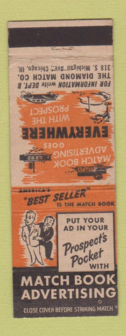 Matchbook Cover - Diamond Match Company Chicago IL ORANGE BLACK