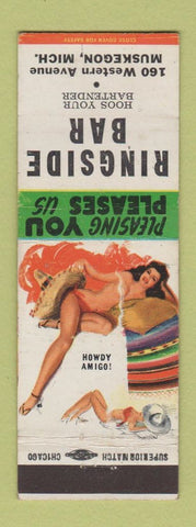 Matchbook Cover - Ringside Bar Muskegon MI pinup