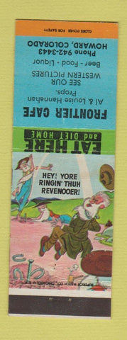 Matchbook Cover - Frontier Cafe Howard Colorado hillbilly