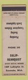 Matchbook Cover - Dalip Rehnquist Sheet Metal Works Escanaba MI