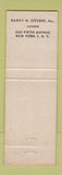 Matchbook Cover - Harry Stevens Catering New York City the Big A WEAR