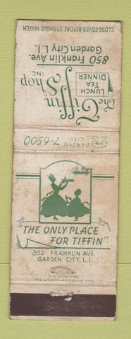 Matchbook Cover - Tiffin Shop Gardens City LI NY STAINED POOR
