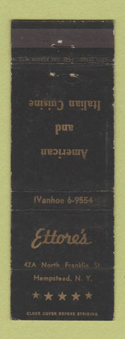 Matchbook Cover - Ettore's Restaurant Italian Hempstead NY WEAR