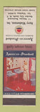 Matchbook Cover - American Standard Plumbing Heating Garden City South NY