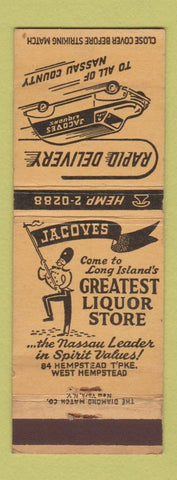 Matchbook Cover - Jacoves Liquors West Hempstead NY