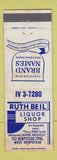 Matchbook Cover - Ruth Beil Liquor Shop West Hempstead NY WEAR