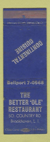 Matchbook Cover - Better Ole Restaurnt Brookhaven LI NY WEAR