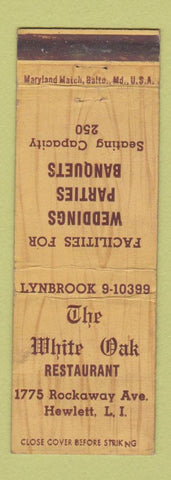 Matchbook Cover - White Oak Restaurant Hewlett LI NY