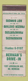 Matchbook Cover - Herman's Drive In North Merrick NY WORN