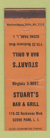 Matchbook Cover - Stuart's Bar and Grill Ozone Park LI NY