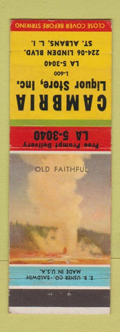 Matchbook Cover - Cambria Liquor Store St Albans LI NY