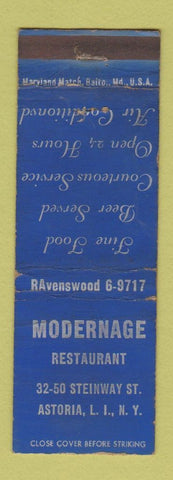 Matchbook Cover - Modernage Restaurant Astoria LI NY