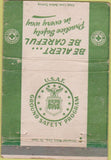 Matchbook Cover - US Air Force Ground Safety Program WORN postcard 40 Strike