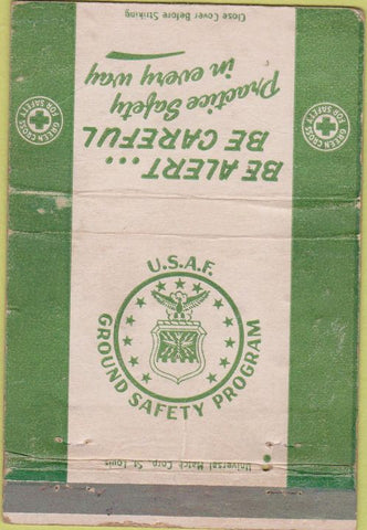 Matchbook Cover - US Air Force Ground Safety Program WORN postcard 40 Strike