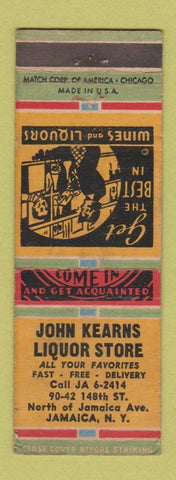 Matchbook Cover - John Kearns Liquor Store Jamaica NY