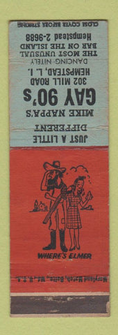 Matchbook Cover - Mike Nappa's Gay 90's Hempstead LI NY hillbilly WEAR