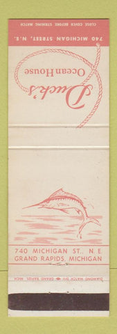 Matchbook Cover - Duck's Ocean House Grand Rapids MI