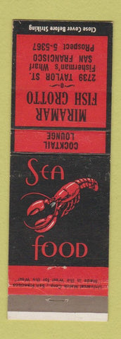 Matchbook Cover - Miramar Fish Grotto San Francisco CA lobster