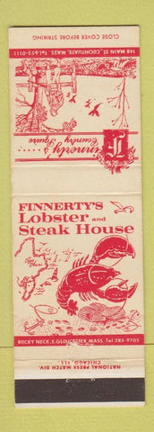 Matchbook Cover - Finnerty's Country Squire Cochituate MA lobster