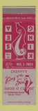 Matchbook Cover - Choppy's King of the Sea Dallas TX