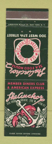 Matchbook Cover - The Anchor Seafood House New York City