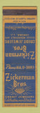 Matchbook Cover - Zickerman Bros Credit Jewelers Corona LI NY