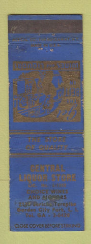Matchbook Cover - Central Liquor Store Garden City Park LI NY WORN