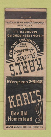 Matchbook Cover - Karl's Restaurant Maspeth LI NY