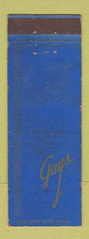 Matchbook Cover - Gays Providence RI women's clothes