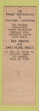 Matchbook Cover - Hody's Restaurant Los Angeles Hollywood Long Beach CA