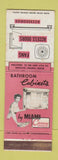 Matchbook Cover - Miami Cabinet Bathroom girlie Mount Dora Eustis FL girlie WORN