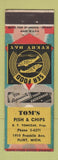 Matchbook Cover - Tom's Fish and Chips Flint MI POOR BACK