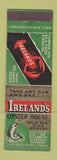 Matchbook Cover - Ireland's Oyster House Chicago IL lobster