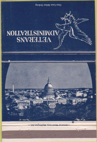 Matchbook Cover - Veterans Administration US Capitol Building 40 Strike