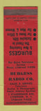 Matchbook Cover - Burgess Radio TV phonographs Lynbrook NY
