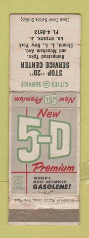 Matchbook Cover - Cities oil gas Elmont LI NY WEAR