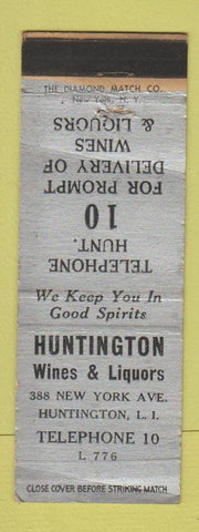 Matchbook Cover - Huntington Wines Liquors Huntington LI NY WEAR