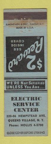 Matchbook Cover - Electric Service Center Queens Village NY WEAR