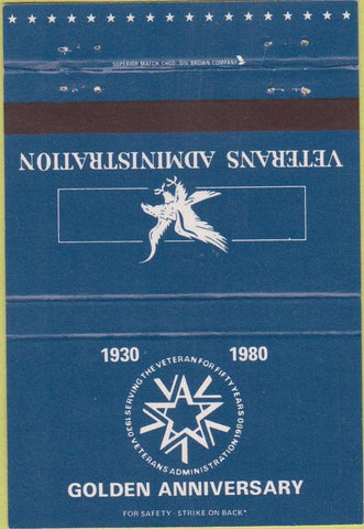 Matchbook Cover - Veterans Administration 1980 Anniversary 40 Strike